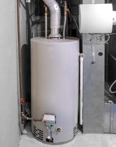 gas water heater in a home's basement
