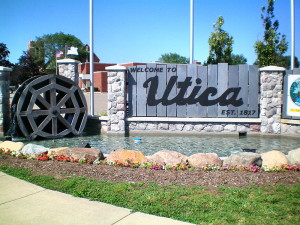 Utica city sign