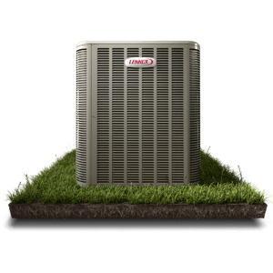 Lennox heat pump displayed on grass