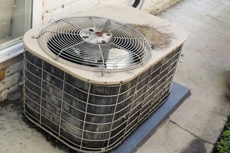 An old air conditioner unit, in need of updating